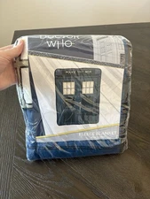 Surreal Entertainment Doctor Who Blue Tardis Fleece Blanket 45” X 60”