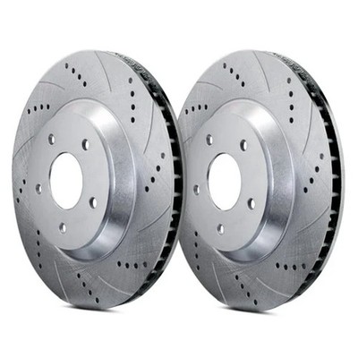 For Audi S8 07-10 ATL Autosports Drilled & Slotted Rear Brake Rotors