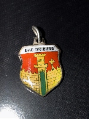 Anhänger Bettelarmband Bad Driburg Emaille 800 Silber gepunzt Charm