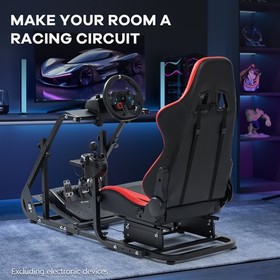 Supllueer G920 Stable Racing Sim Cockpit &Gaming Seat Fit Fanatec Logitech G923