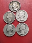 washington silver quarters lot of 5