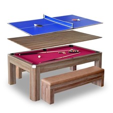 Hathaway Newport 7 Foot Dining Pool Table Combo with Game Accessories,  2...