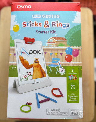 New Open Box Osmo Little Genius Sticks & Rings Starter Kit for iPad Age 3-5 2021