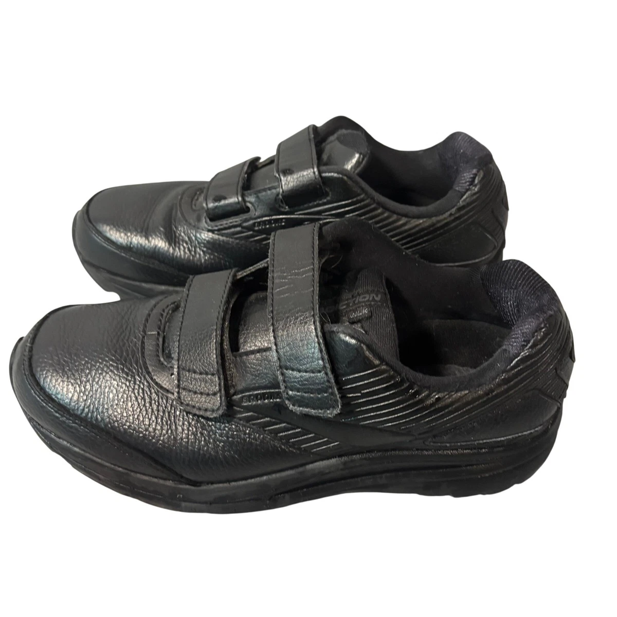 BROOKS Men\'s Black Leather Sneakers Dressy Shoes Blue Laces 9.5 Brooks Adrenaline GTS 24 (Men main image 4