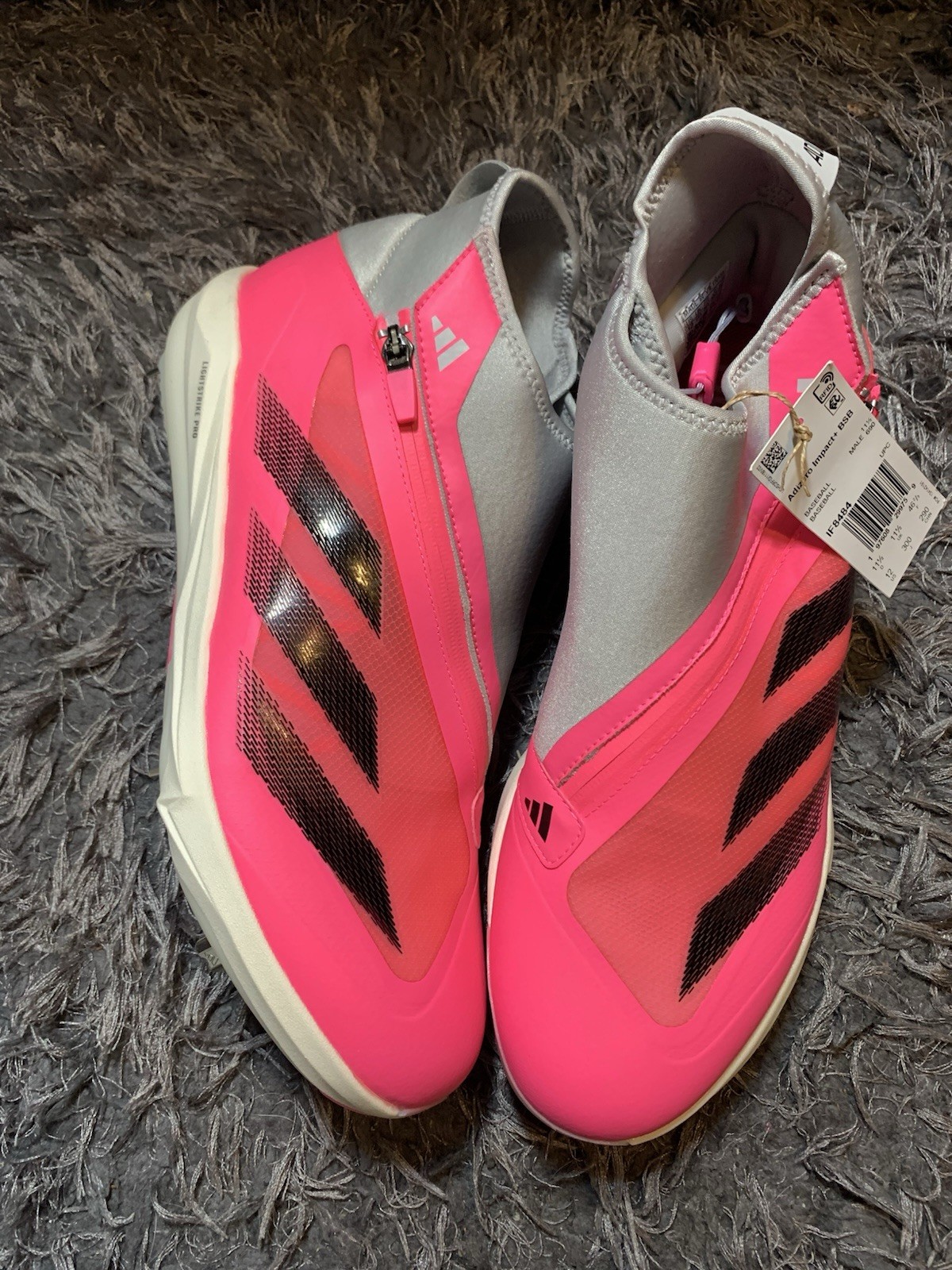 NEW Men's Size 12 adidas Adizero Impact+ BSB Baseball Cleats IF8484 Hot Pink thumbnail 5