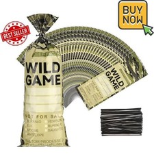 200 Pcs Wild Game Meat Bags 1 lb Ground Meat Bags Wild Game Freezer Bags for Sto