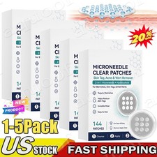 Curalona Microneedle Patches 144pcs, Skin Tag Wart Acne Remover Patches 1-5Box