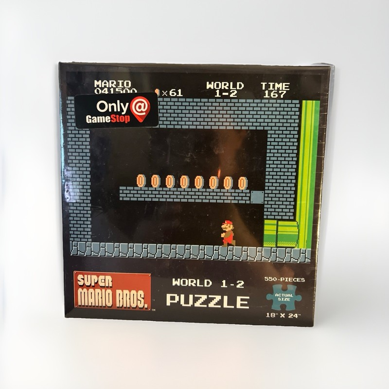 Super Mario BROs PUZZLE WORLD 1-2 550 Pieces Nintendo NES SNES N64 Collectible