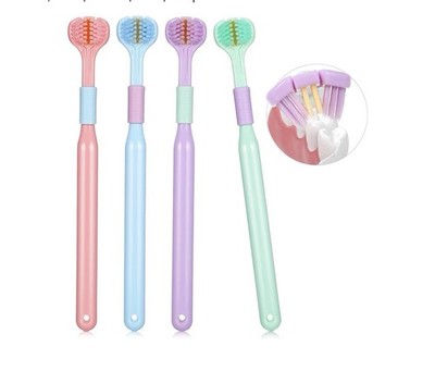 12 Pack 3-Sided Pet Toothbrush Set for Dogs and Cats, Long & Short Handle