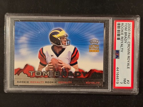 🔥 2000 PACIFIC CROWN ROYALE TOM BRADY #2 ROOKIE ROYALTY RC CARD NEAR MINT PSA 7