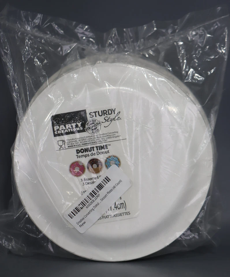 Donut Time Assorted Round Paper Dessert 7" Plates 8 Count, (Pack of 6, 48 Count) - Image 4 of 4
