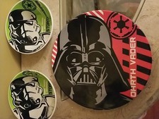 Star Wars 2015 Darth Vader Dinner Plate w 2 Storm Trooper Bowls Set Lot Combo