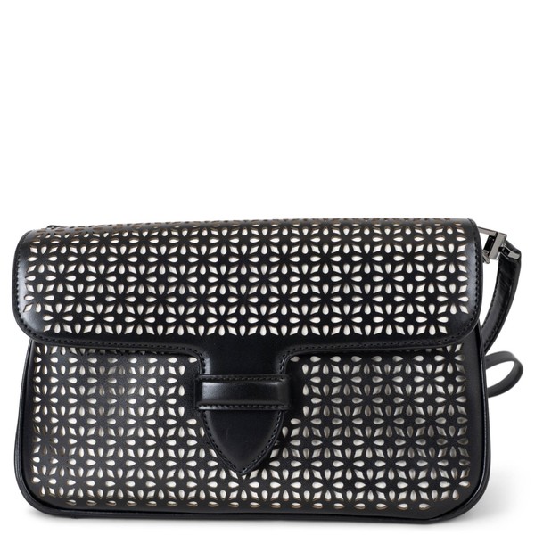 73569 authentische ALAIA Umhängetasche schwarz & weiß Leder perforiert