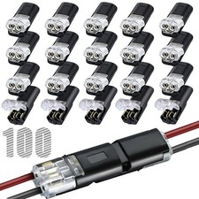 100pcs Double Wire Plug in Connector 2 Pin LED Light Strip Connector with Loc...