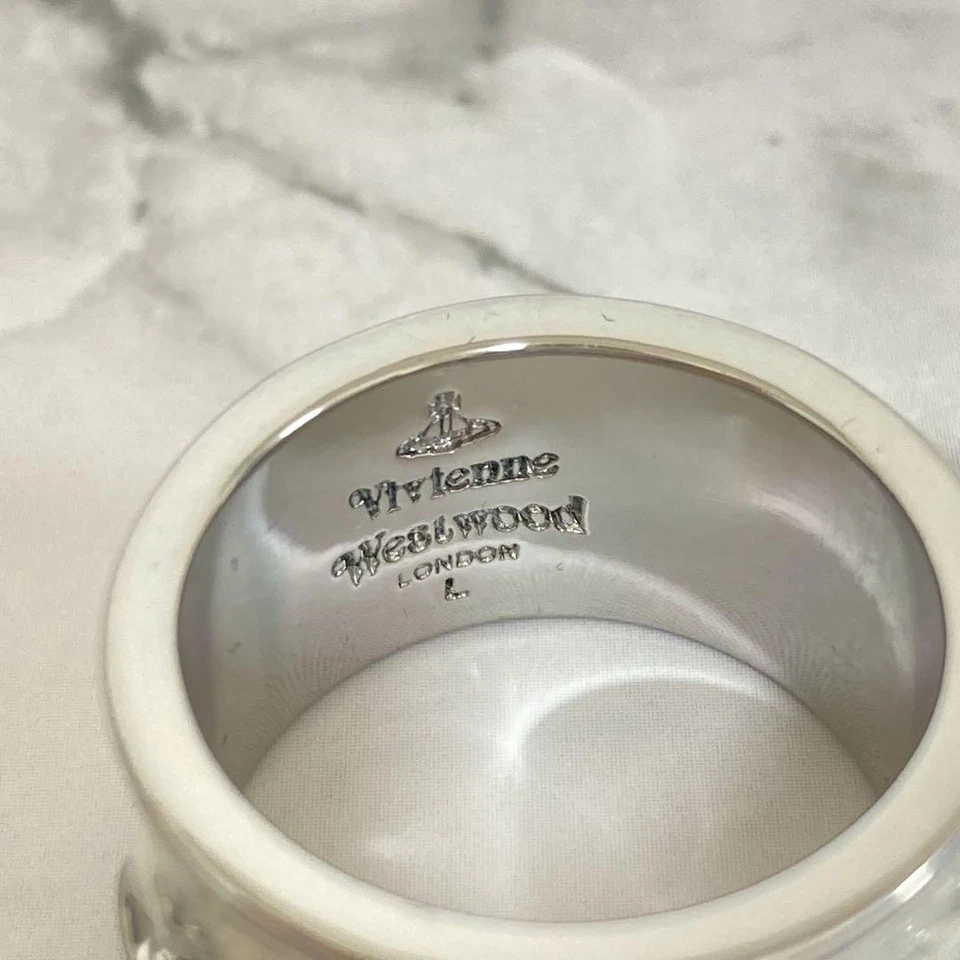 Anillo Vivienne Westwood Talla 6.5-7 King Plata y Marfil Talla L De Japón Nuevo Foto 3 de 4