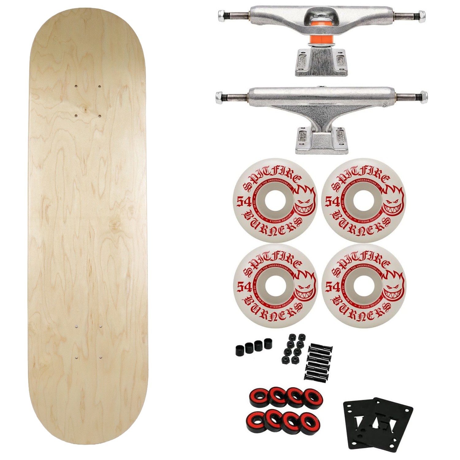Moose Skateboard Full Canadian Maple Twin Shape with Independent, Spitfire