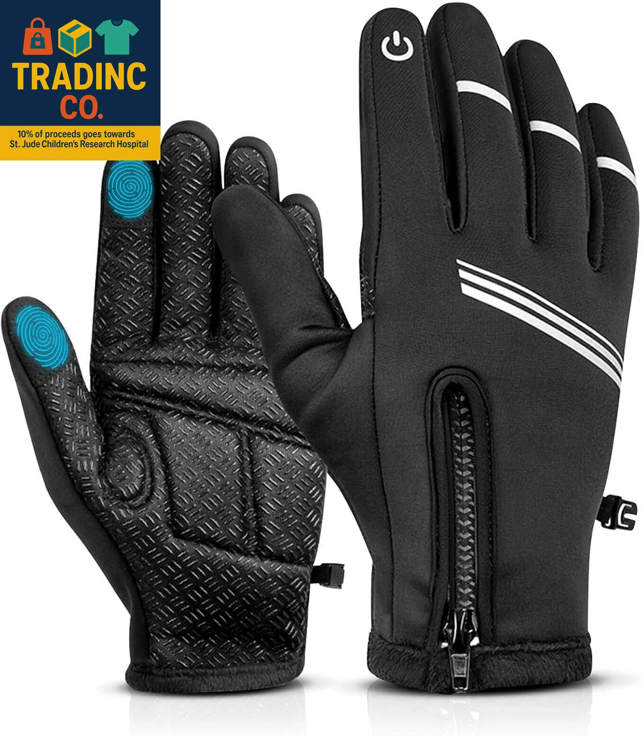 Thermal Full Finger Cycling Gloves - Touchscreen Windproof Design