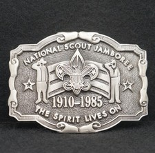 WD01109 VINTAGE 1985  NATIONAL SCOUT JAMBOREE THE SPIRIT LIVES ON  BELT BUCKLE