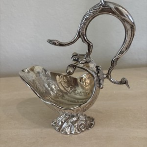 Silver Plated Gravy Boat Serpent Handle 