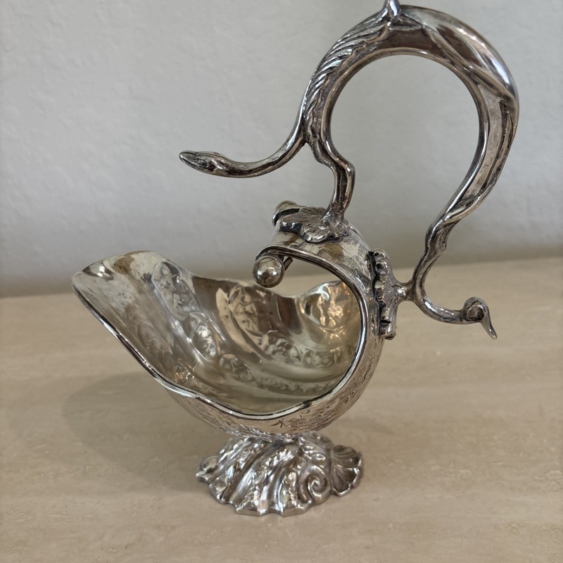 Silver Plated Gravy Boat Serpent Handle 