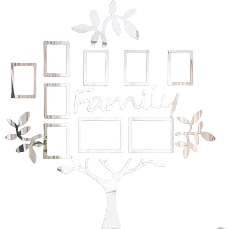 Family Tree Wall Art with Acrylic Photo Frames for Living Room Bedroom Decor
