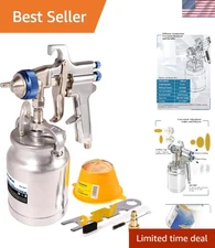 Heavy-Duty 33 oz Siphon Feed Paint Gun with 1000 ml Tank & Cleaning Accessories