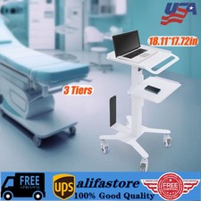 Mobile PC Cart Rolling Computer Workstation Adjustable Hospital Beauty Spa Cart
