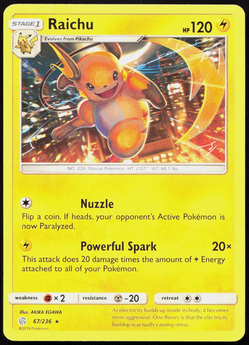 Raichu Rare SM - Cosmic Eclipse 67/236 LP