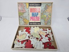 World Map Puzzle Selchow  Righter Jigsaw Rand McNally Map Vintage Puzzle