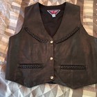 womens leather vest large — photo 1