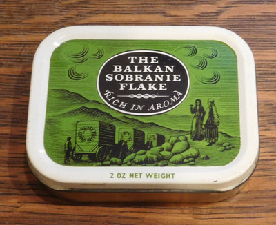The Balkan Sobranie Flake ~ 2 oz Net Weight Tobacco Tin ~ James B. Russell, Inc.