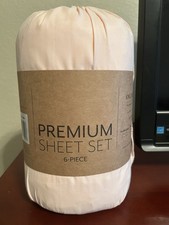 Lenjoy Premium 6 Piece Ultra Soft Hypoallergenic Sheet Set- King Size - Blush