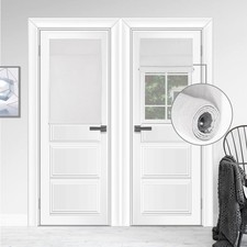 100 Blackout French Door Curtains for Windows UV Protection, Noiseless Adjus...