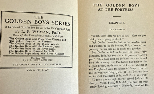 The Golden Boys at the Fortress L Wyman 1923 Adventure Young Adult Antique Book - Imagen 7 de 9