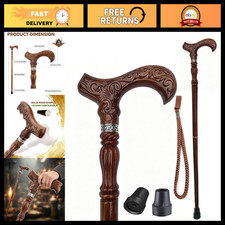 Horse Head Walking Cane - Hand-Carved Oak Stick, Ergonomic Grip, Vintage Style f