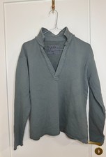 Frank & Eileen Patrick Popover Henley Triple Fleece Women Xtra Small Sage Green