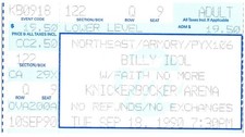 Billy Idol Concert Ticket Stub September 18 1990 Albany NY Knickerbocker Arena