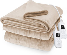 Sunbeam Royal Posh Velvet Heated Electric Blanket Queen Size, 90" X 84", 12 Heat