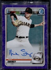 2020 Bowman Chrome Draft Pick Autographs Nick Swiney #CDA-NS Purple /250 Giants