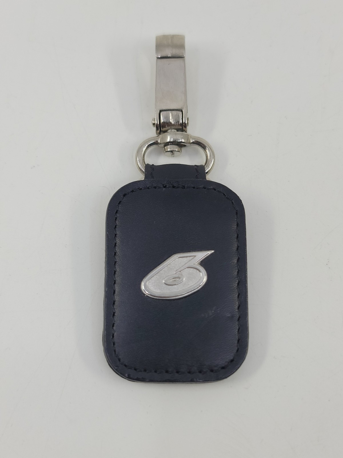 LogoArt Mark Martin Sterling Silver Leather Magnetic Key Fob Nascar Racing