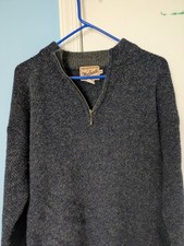 Men's Woolrich Sweater Medium Heathered Navy 85 Wool