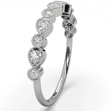 Round Lab Grown Diamond Milgrain Edge Fashion Ring 0.29ctw 11-Stone 14k/18k Gold