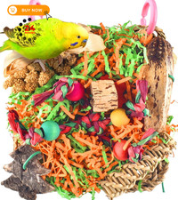 KATUMO Bird Toys, Parakeet Grass Mat Foraging Toy 6.6 x inch, natural
