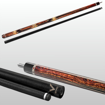 EVO MEG Carbon Fiber Pool Cue - Ember Fang / Abyss Blade / Crimson Jaw