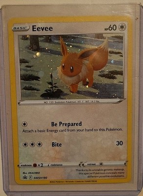 Pokémon TCG Eevee SWSH190 Black Star Promo Galaxy Holo Swirl Excellent 2022