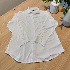 Quince Mens XL White Commuter Stretch Pique Long Sleeve Button Down Shirt XL