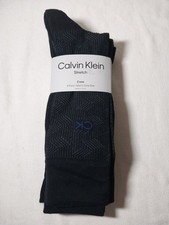 Calvin Klein Socks 4 Pairs Men  s Black Dress Crew Casual Preppy Socks