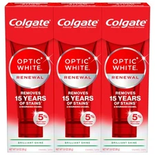 Colgate Optic White Renewal Teeth Whitening Toothpaste Pack of 3 3oz
