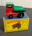Vintage Original Boxed Lesney Matchbox #2 Muir Hill Dumper Die-Cast Car