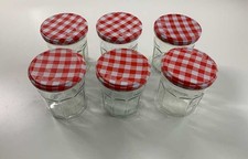 6 x Bonne Maman Empty Jam Jars 370g | Red Gingham Lids | Clean & Label Free